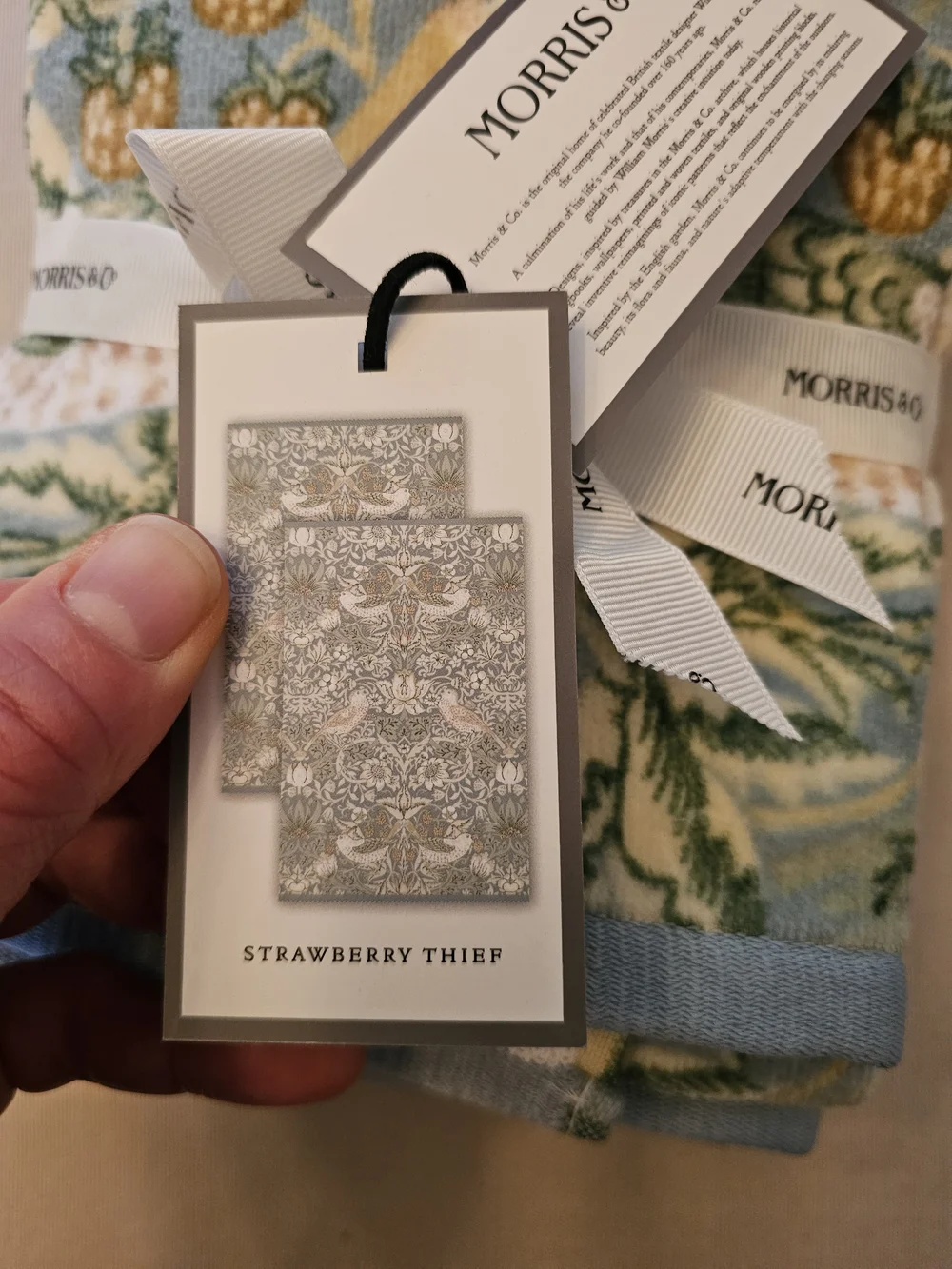 Morris & Co. Blue Floral Hand Towel